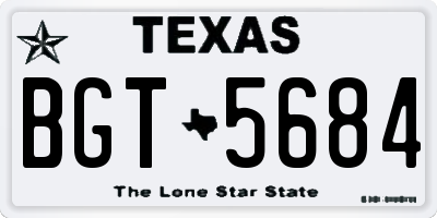 TX license plate BGT5684