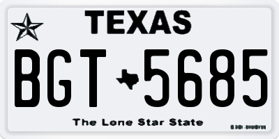 TX license plate BGT5685