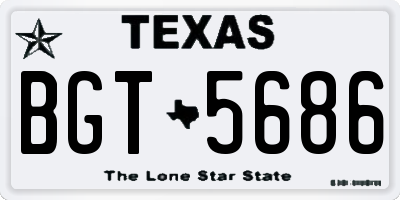 TX license plate BGT5686