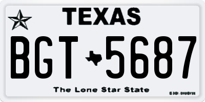 TX license plate BGT5687