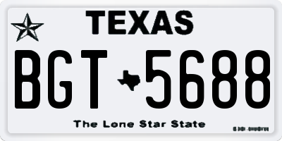 TX license plate BGT5688