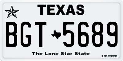TX license plate BGT5689