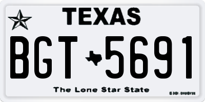 TX license plate BGT5691