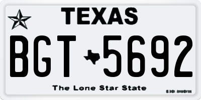 TX license plate BGT5692