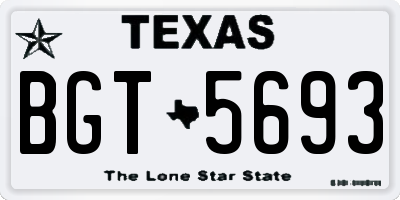 TX license plate BGT5693