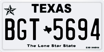 TX license plate BGT5694