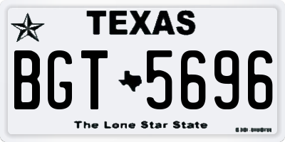 TX license plate BGT5696
