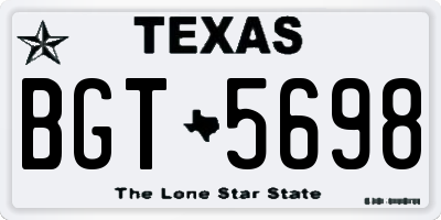 TX license plate BGT5698