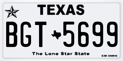 TX license plate BGT5699