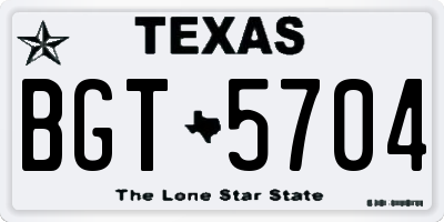 TX license plate BGT5704