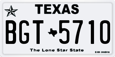 TX license plate BGT5710