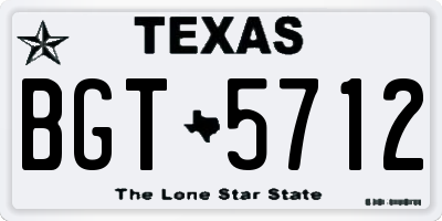 TX license plate BGT5712