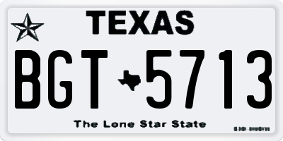 TX license plate BGT5713