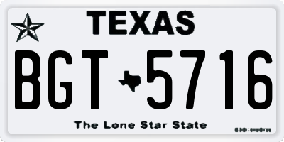 TX license plate BGT5716