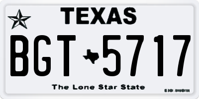 TX license plate BGT5717