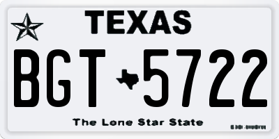 TX license plate BGT5722