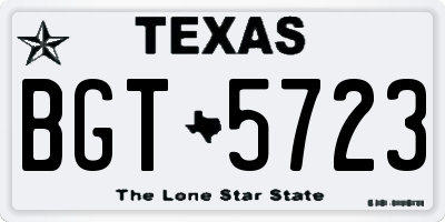 TX license plate BGT5723
