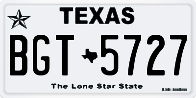 TX license plate BGT5727
