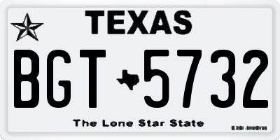 TX license plate BGT5732