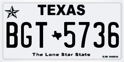 TX license plate BGT5736