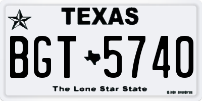 TX license plate BGT5740