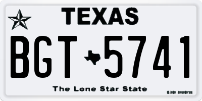TX license plate BGT5741