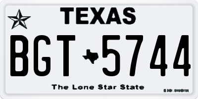 TX license plate BGT5744