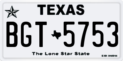 TX license plate BGT5753