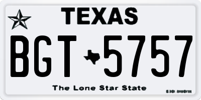 TX license plate BGT5757