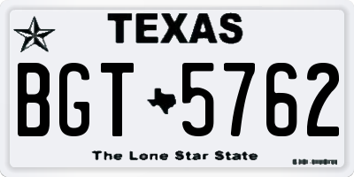 TX license plate BGT5762
