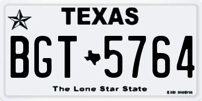 TX license plate BGT5764