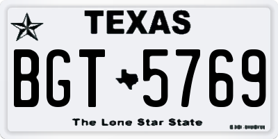 TX license plate BGT5769