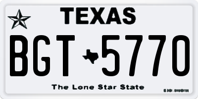 TX license plate BGT5770