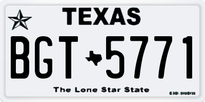 TX license plate BGT5771