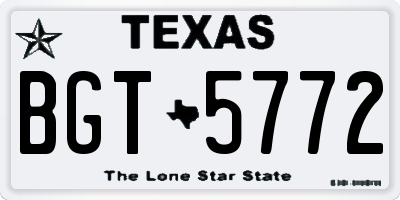 TX license plate BGT5772