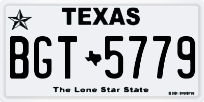 TX license plate BGT5779