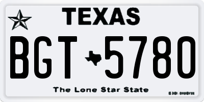 TX license plate BGT5780