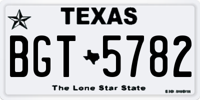 TX license plate BGT5782