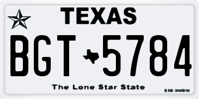 TX license plate BGT5784