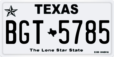 TX license plate BGT5785