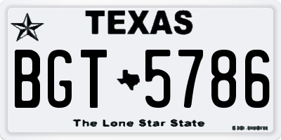 TX license plate BGT5786