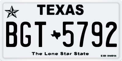 TX license plate BGT5792
