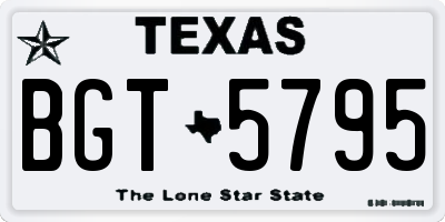 TX license plate BGT5795