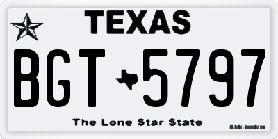 TX license plate BGT5797