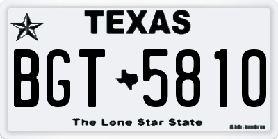 TX license plate BGT5810