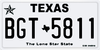 TX license plate BGT5811