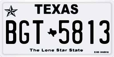 TX license plate BGT5813