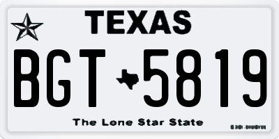 TX license plate BGT5819