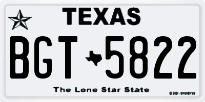 TX license plate BGT5822