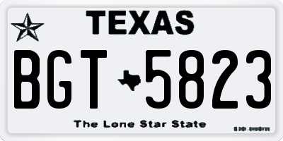 TX license plate BGT5823